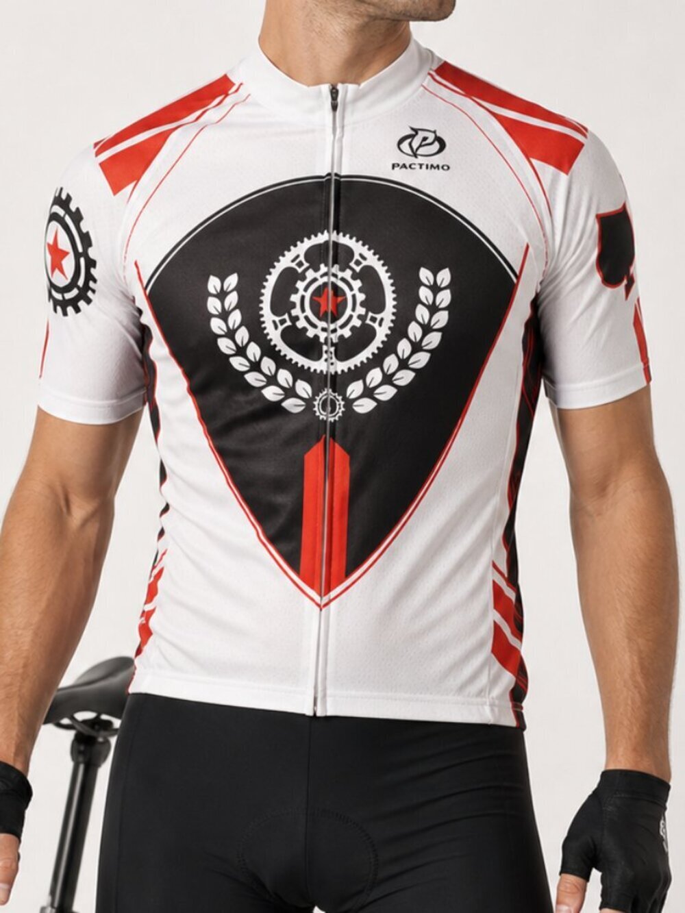 PRIMAL Short Sleeve Full Zip Cycling Jersey Shirt White Large